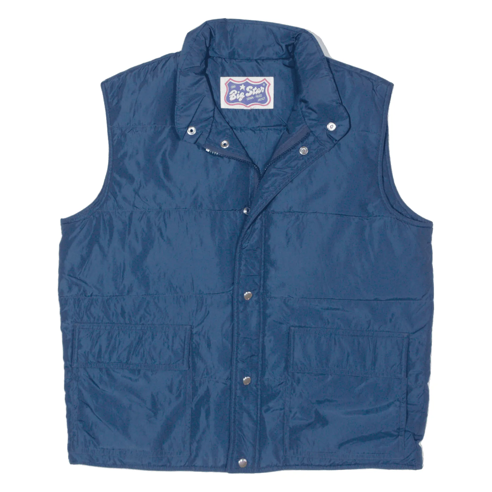 BIG STAR Down Insulated Puffer Gilet Blue 90s Mens L