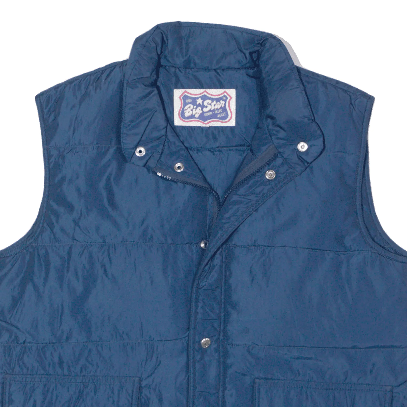 BIG STAR Down Insulated Puffer Gilet Blue 90s Mens L
