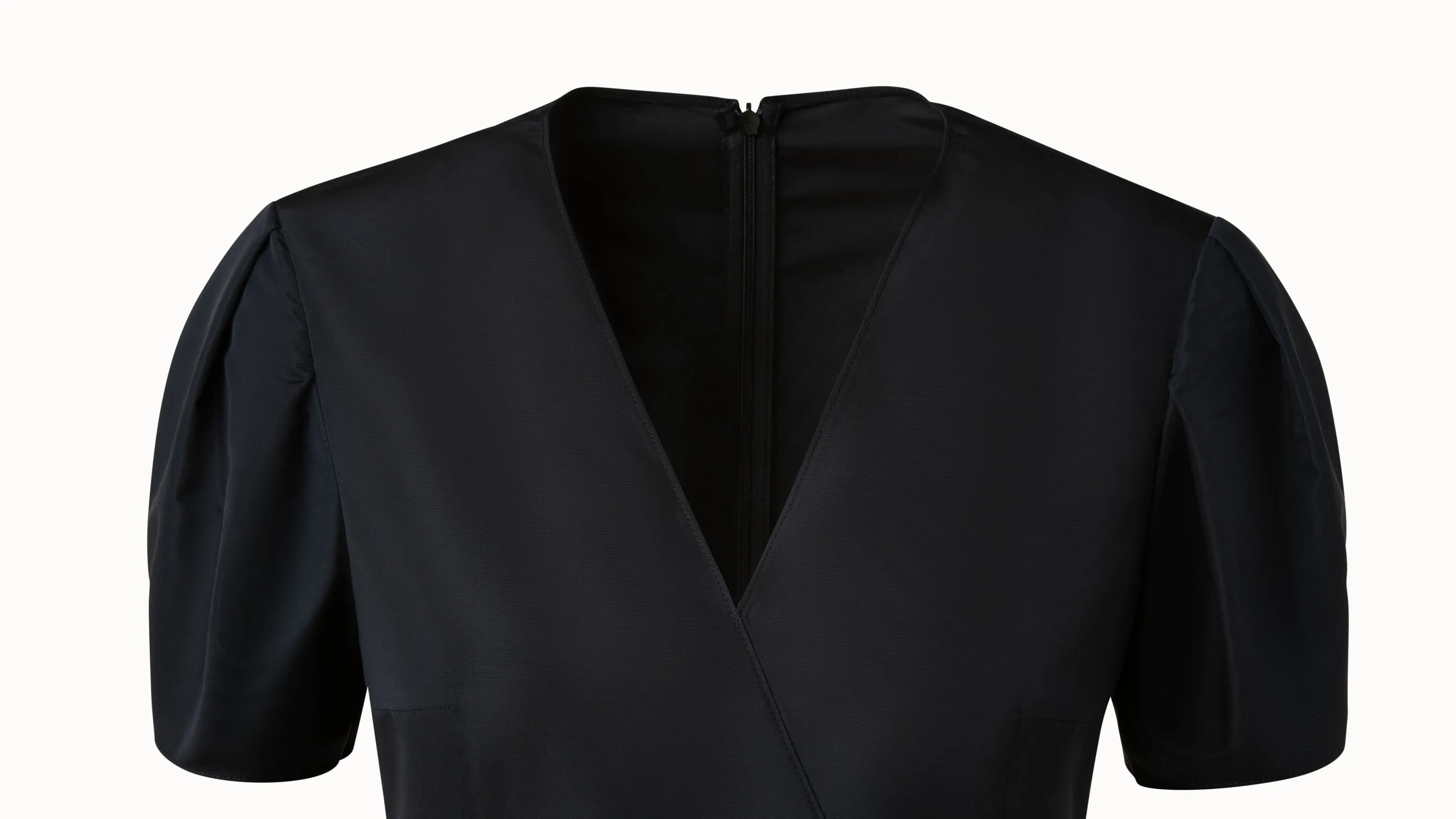 Elegant Taffeta Maxi Dress With Puff Sleeve