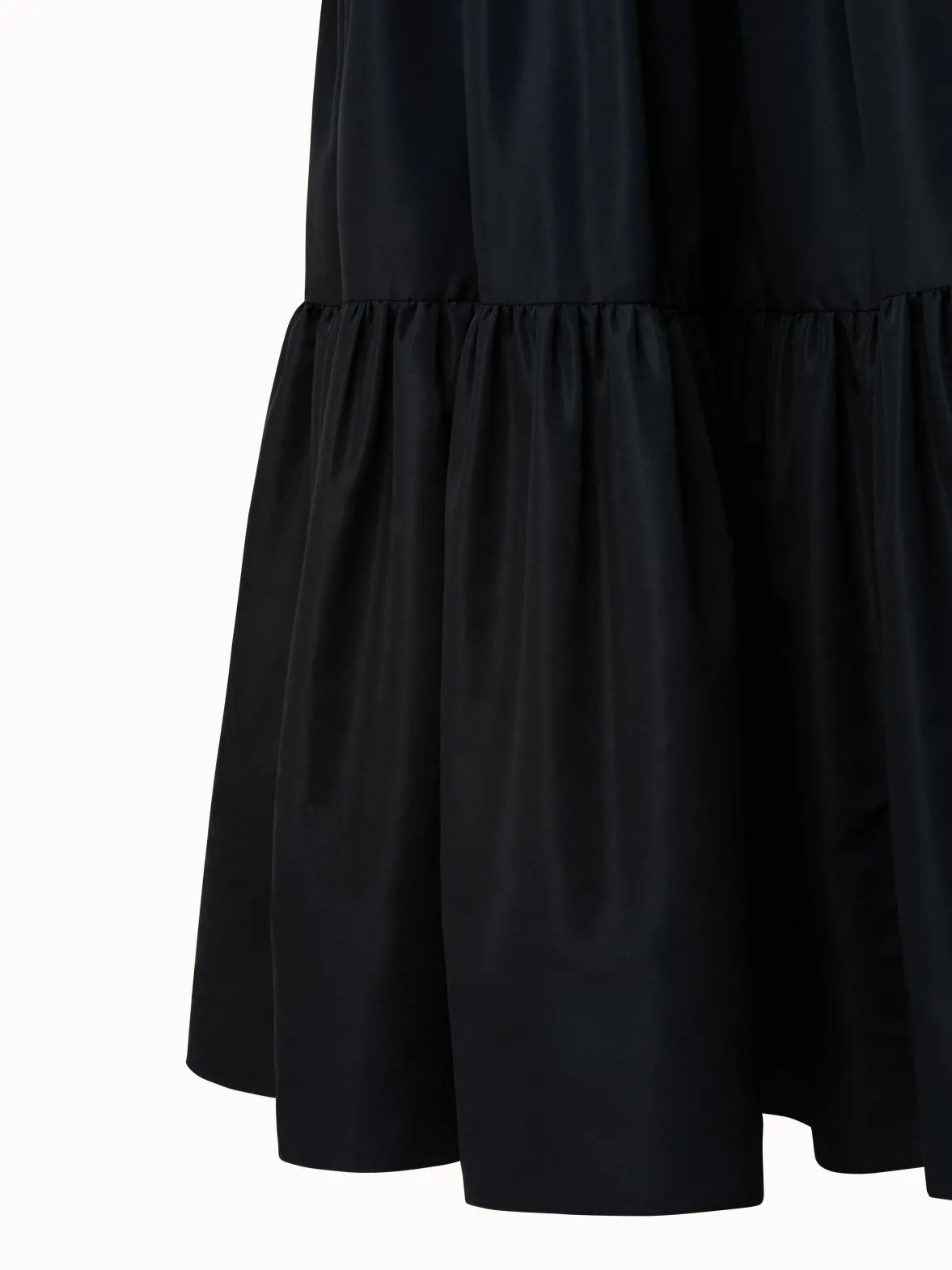 Elegant Taffeta Maxi Dress With Puff Sleeve