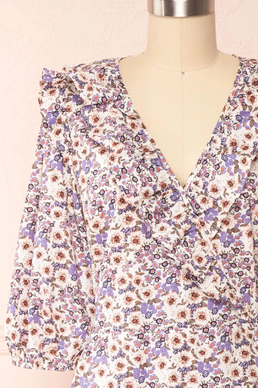 Myane | Floral Wrap Dress w/ Ruffles