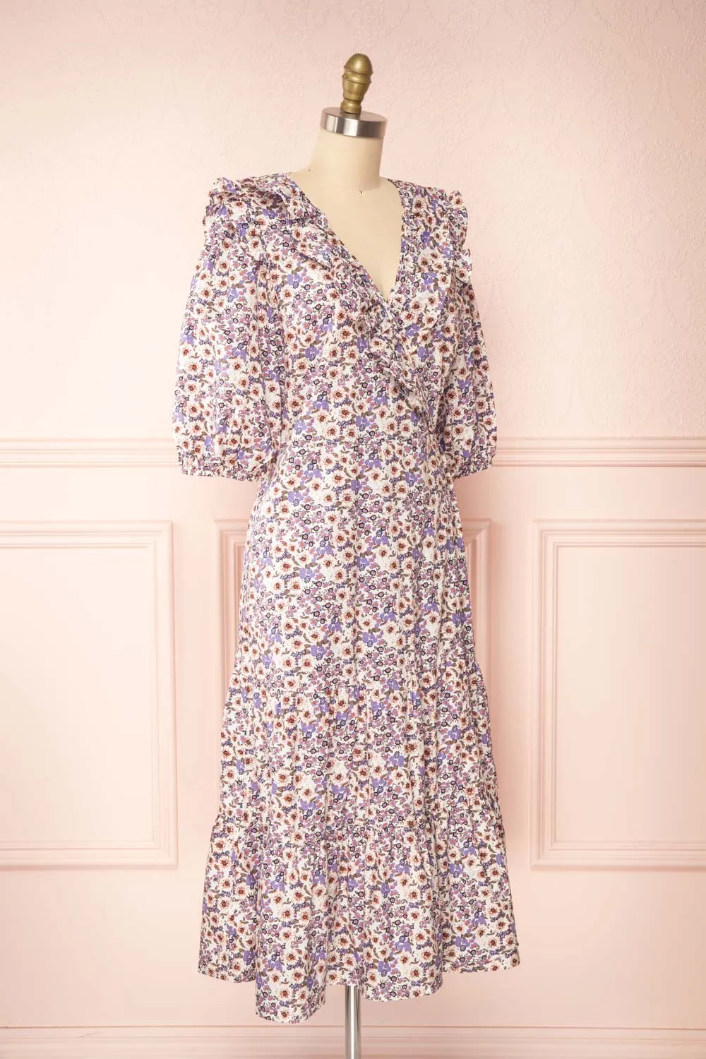 Myane | Floral Wrap Dress w/ Ruffles