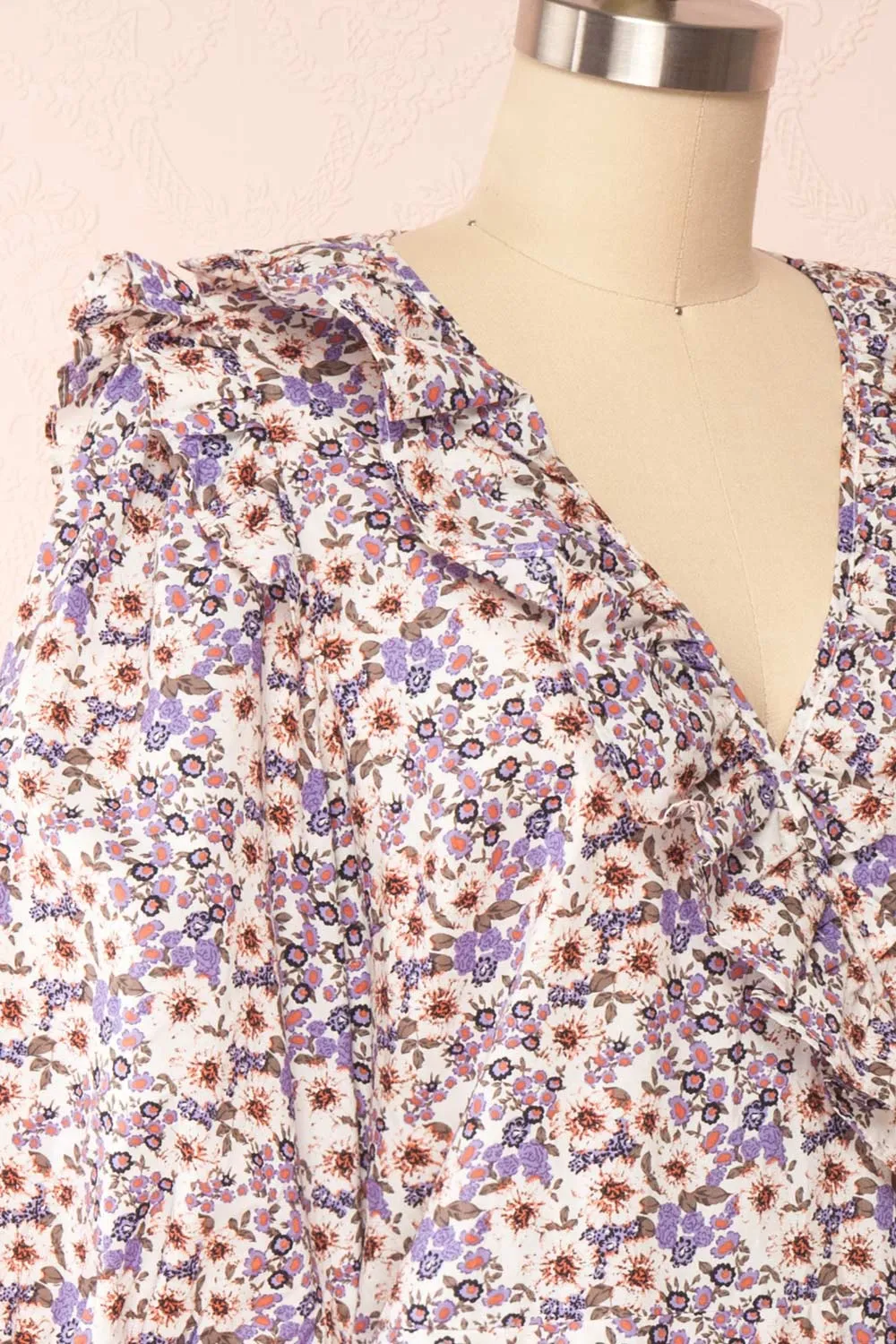 Myane | Floral Wrap Dress w/ Ruffles