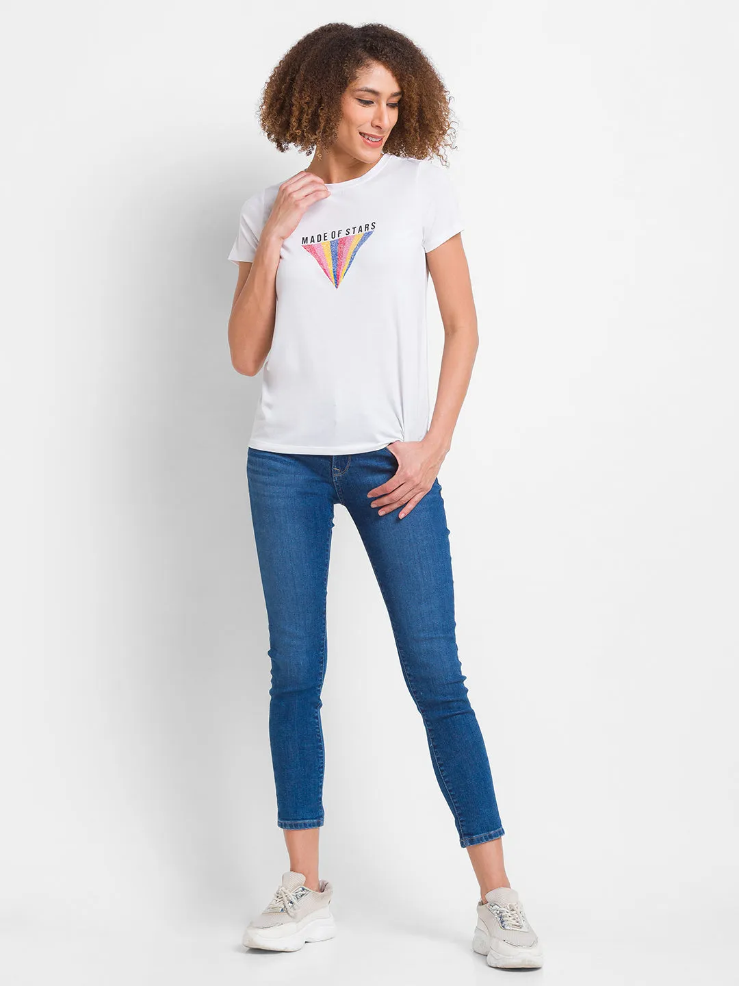 Spykar Mid Blue Lycra Super Skinny Regular Length Jeans For Women (Alicia)